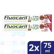 Fluocaril Dentifrice Junior 6-12ans Fruits Rouges 2x75ml
