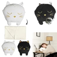 Coussin manchon avec plaid chat