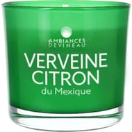 Ambiances devineau bougie verre colore et serigraphie d70 verveine citron du mexique
