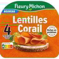 Fleury Michon les tranches végé lentille corail 4 tranches 120g