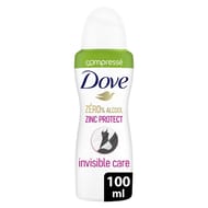 Dove déodorant 0% zinc protect invisible care compressé atomiseur 100ml