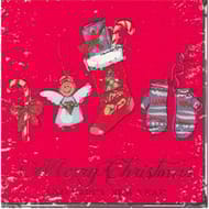 20 serviettes 33x33cm 3 plis merry christmas rouge