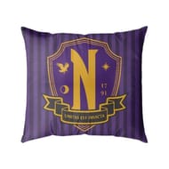 Coussin logo nevermore academy netflix mercredi