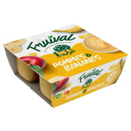 Fruival compote pomme bananes coupelles 4x100g - 400g