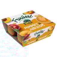 Fruival compote pomme abricots coupelles 4x100g - 400g