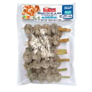 Gel peche 10 brochettes de crevettes décortiquées crues asc