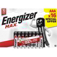 Energize pack de 16 piles alcaline max AAA offre spéciale