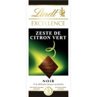 Lindt excellence tablette de noir zeste de citron vert 100g