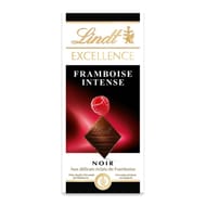Lindt excellence tablette de chocolat noir framboise intense 100g