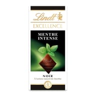 Lindt excellence tablette de chocolat noir menthe 100g