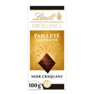 Lindt excellence chocolat pailleté gaufrette noir craquant 100g