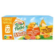 Pom'Potes compotes gourdes 5 fruits jaunes et Exotiques 20x90g