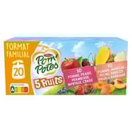 Pom'Potes compotes gourdes 5 fruits rouges et oranges 20x90g