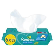 Pampers fresh clean lingettes bébé 6 x52