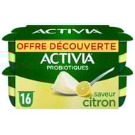 Activia bifidus saveur citron sans arôme artificiel 16x125g offre découverte