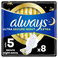 Always ultra serviettes secure night extra avec ailettes taille 5 x8