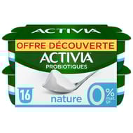 Activia bifidus 0% nature 16x125g Offre Découverte