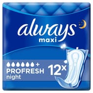 Always maxi night profresh  serviettes hygieniques x12