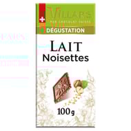 Villars tablette dégustation lait aux éclats de noisettes 100g