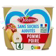 Materne compotes coupelles pomme poire 4x100g