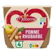 Materne compotes coupelles pomme rhubarbe 4x100g
