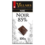 Villars tablette chocolat noir 85% de cacao 100g