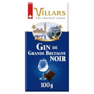 Villars tablette liqueur gin grande bretagne chocolat noir 100g