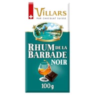 Villars tablette liqueur rhum de la barbade chocolat noir 100g