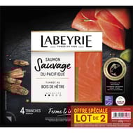 Labeyrie saumon fumé sauvage du pacifique lot de 2 x 4 tranches 220g
