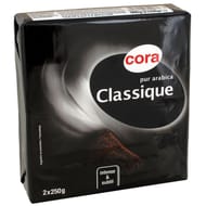 Cora café moulu pur arabica classique 2x250g - 500g