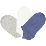 3 paires de socquettes courtes unies coton bio bébé GRIS/ECRU/BLEU 24/27