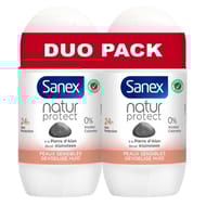 Sanex deodorant natural protect sensitive roll-on 2x50ml