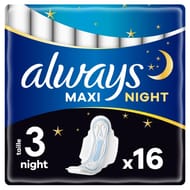 Always maxi serviettes hygiéniques nuit x16