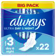 Always ultra serviettes hygiéniques ailettes jour&nuit x22