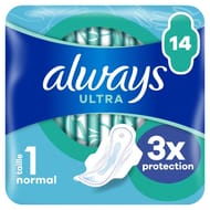 Always ultra jour serviettes normale avec ailettes taille 1 x 14