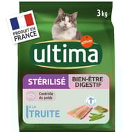 Ultima croquettes pour chats sterilisés sensibles 3kg