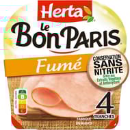 Herta le bon paris fumé conservation sans nitrite 4 tranches 140g