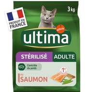 Ultima croquettes chats stérilisés adulte saumon 3kg