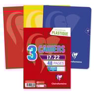 Clairefontaine Lot de 3 cahiers piqûres 170X220 48 pages seyes 90G mimesys