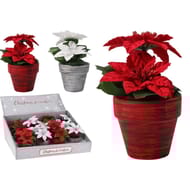 Etoile de noel artificielle en pot