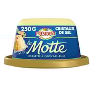 Président beurre gastronomique motte grain de sel de mer 250g