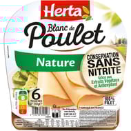 Herta blanc de poulet nature conservation sans nitrite x6 - 210g