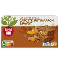 Céréal bio tendres carrés de blé carotte potimarron pavot 200g