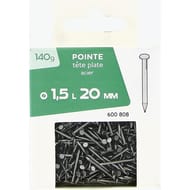 Pointe tête plate acier 1.5x20mm 140 gr