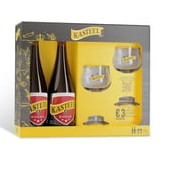 Coffret 2x75cl kasteel rouge +2 verres 8%vol