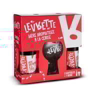 Coffret levrette cherry 2x25cl +1 verre 3.5%vol