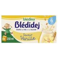 Blédina blédidej brique de lait et céréales saveur vanille dès 6 mois 4x250ml