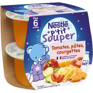 Nestlé p'tit souper tomates pâtes courgettes dès 6 mois 2x200g - 400g