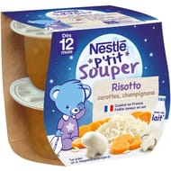 Nestlé p'tit souper risotto carottes champignons dès 12 mois 2x200g
