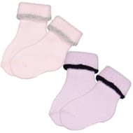 2 paires de bottons rayé bébé mixte Influx ROSE/PARME 0\6MOIS